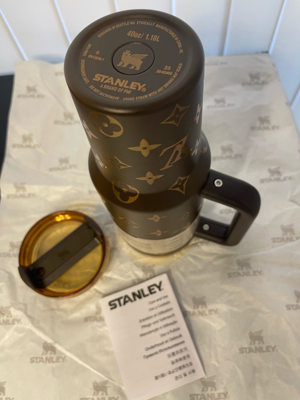 Stanley 40oz Brown 40oz Tumbler with Gold Accents - Picture 5 of 5